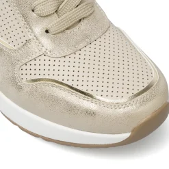 Sneakers da Donna platform beige con tomaia traforata Lora Ferres