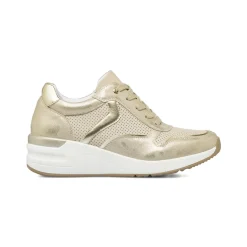 Sneakers da Donna platform beige con tomaia traforata Lora Ferres