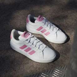 Sneakers da ragazza bianche adidas Grand Court 3.0 con dettagli rosa