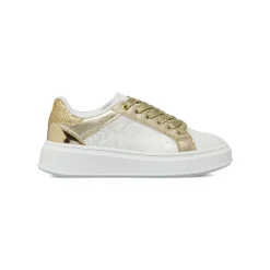 Sneakers da Ragazza bianche e oro con inserti in pizzo Dieci Baci