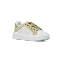 Sneakers da Ragazza bianche e oro con inserti in pizzo Dieci Baci