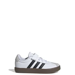 Sneakers da ragazzo bianche e nere con logo adidas VL Court 3.0