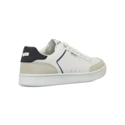 Sneakers da uomo bianche con dettagli blu e inserti grigi Gas