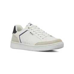 Sneakers da uomo bianche con dettagli blu e inserti grigi Gas