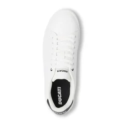 Sneakers da uomo bianche con logo in rilievo Ducati