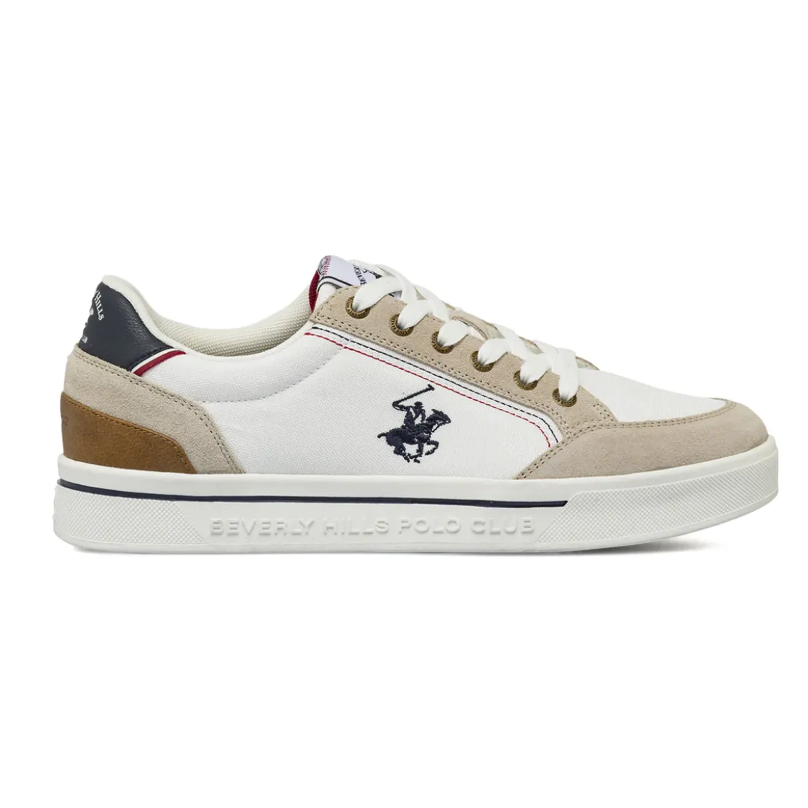 Sneakers da uomo bianche in tessuto Beverly Hills Polo Club