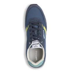 Sneakers da uomo blu con banda gialla Gas