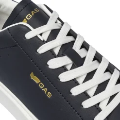 Sneakers da uomo blu con loghi oro Gas