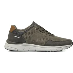 Sneakers da uomo grigie in tessuto con dettagli marroni Riflessi Urbani