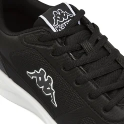 Sneakers da uomo Kappa nere in mesh con logo bianco a contrasto