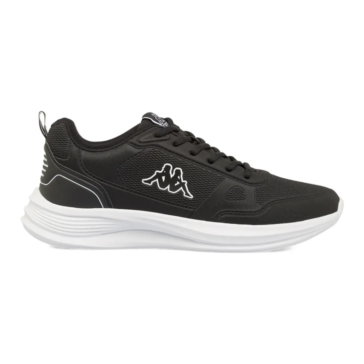 Sneakers da uomo Kappa nere in mesh con logo bianco a contrasto