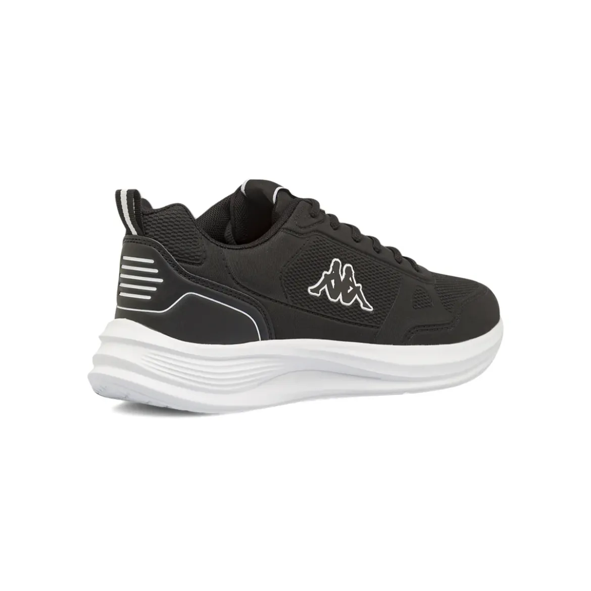 Sneakers da uomo Kappa nere in mesh con logo bianco a contrasto