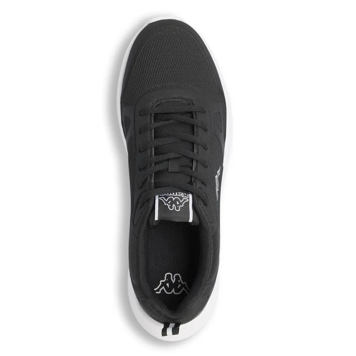 Sneakers da uomo Kappa nere in mesh con logo bianco a contrasto