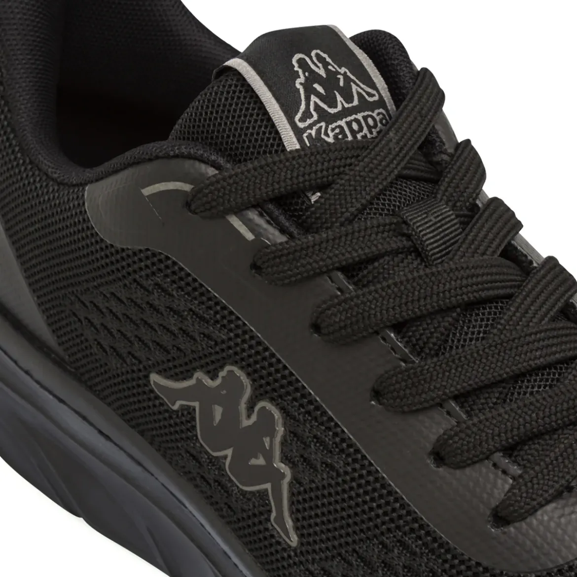 Sneakers da uomo nere Kappa in tessuto mesh traspirante
