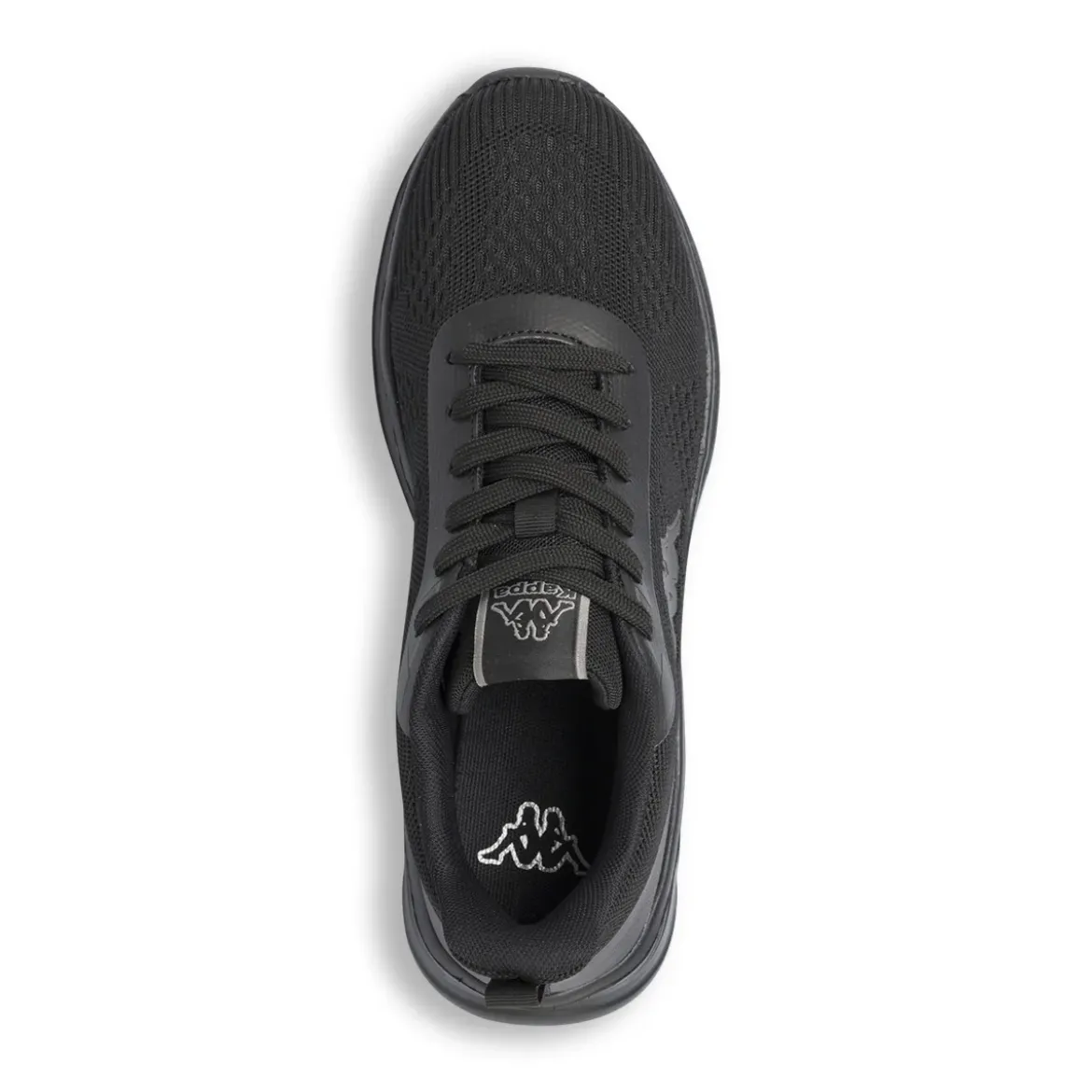 Sneakers da uomo nere Kappa in tessuto mesh traspirante