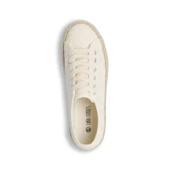 Sneakers donna beige con ricamo floreale e suola in corda Lora Ferres