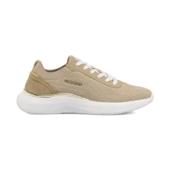 Sneakers Donna Beige in tessuto tecnico effetto scamosciato Lumberjack