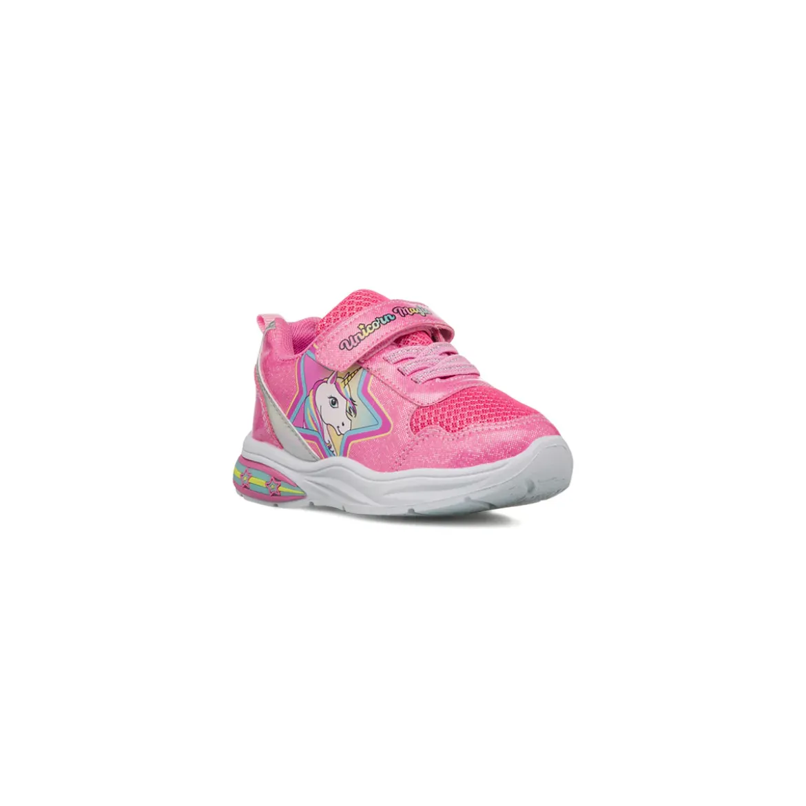 Sneakers fucsia da Bambina con luci e stampa Unicorno