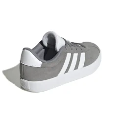 Sneakers grigie da ragazzo con strisce bianche adidas VL Court 3.0 K