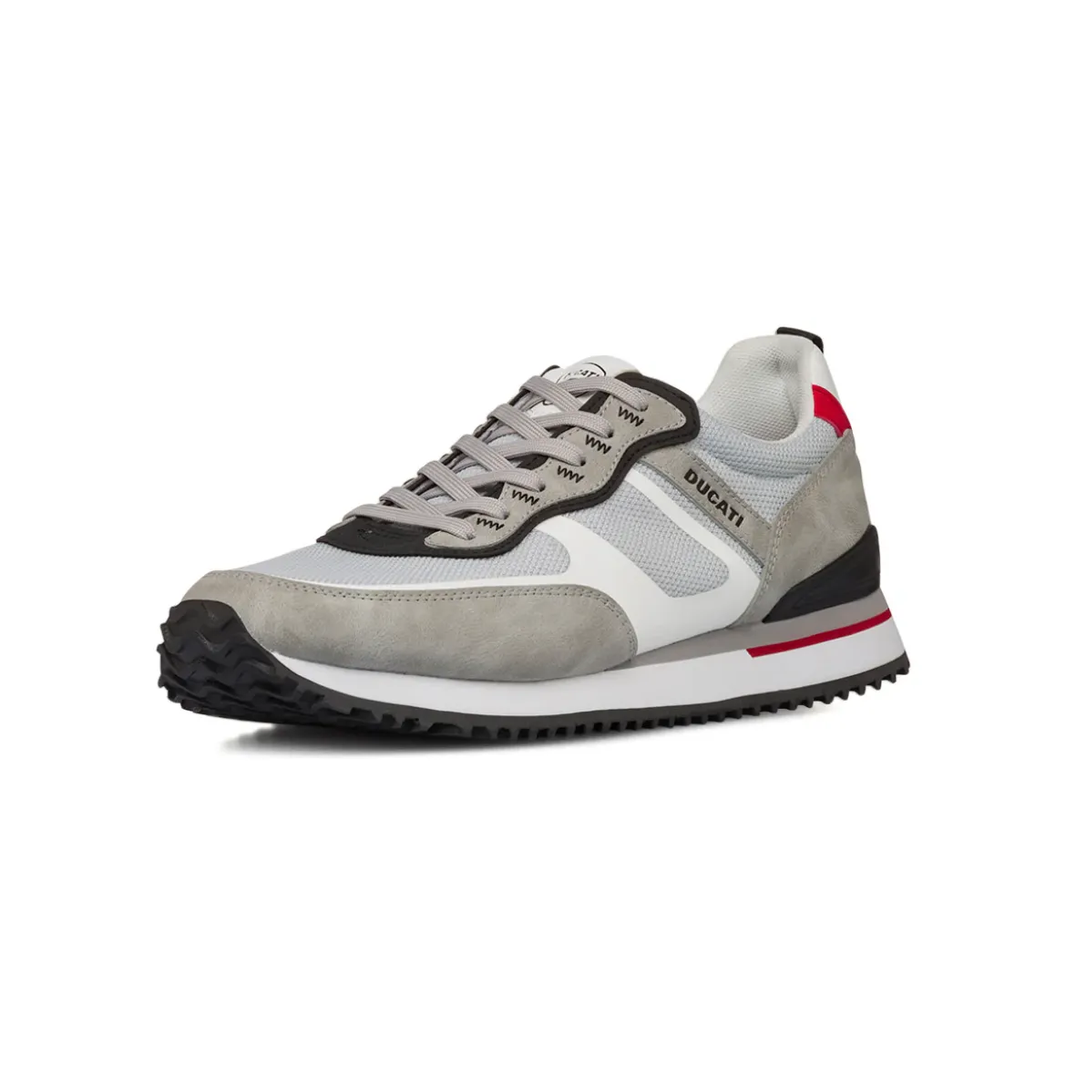Sneakers grigie da Uomo con dettagli rossi e neri Ducati