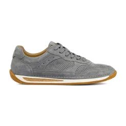Sneakers grigie da Uomo in pelle scamosciata traforata con logo Lumberjack