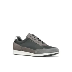 Sneakers grigie Uomo con dettagli effetto scamosciato traspirante Geox
