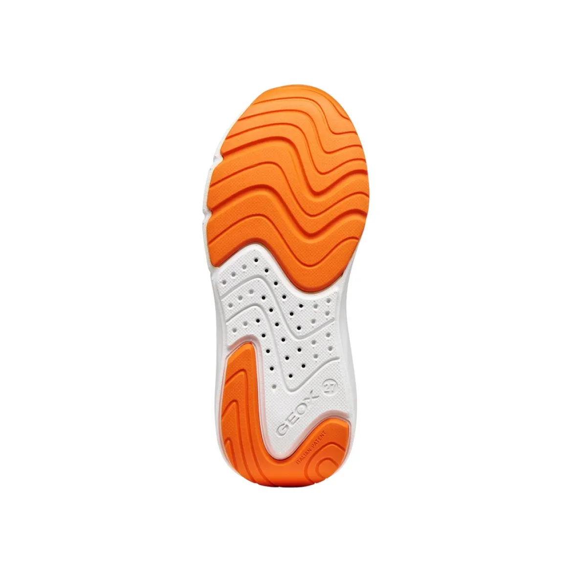 Sneakers in mesh blu e arancione da Bambino con suola traspirante Geox