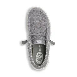 Sneakers leggere grigie da Uomo in tela Heydude Wally stretch