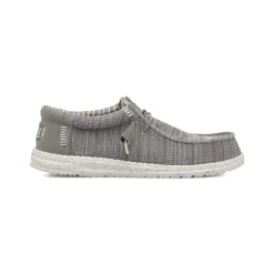 Sneakers leggere grigie da Uomo in tela Heydude Wally stretch