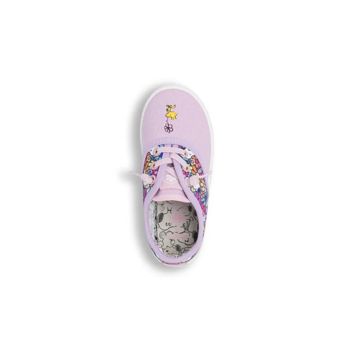 Sneakers lilla Bambina in tela con stampa Peanuts e fiori Lumberjack