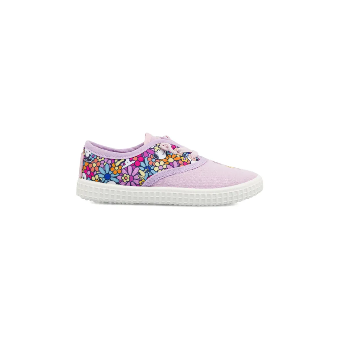 Sneakers lilla Bambina in tela con stampa Peanuts e fiori Lumberjack