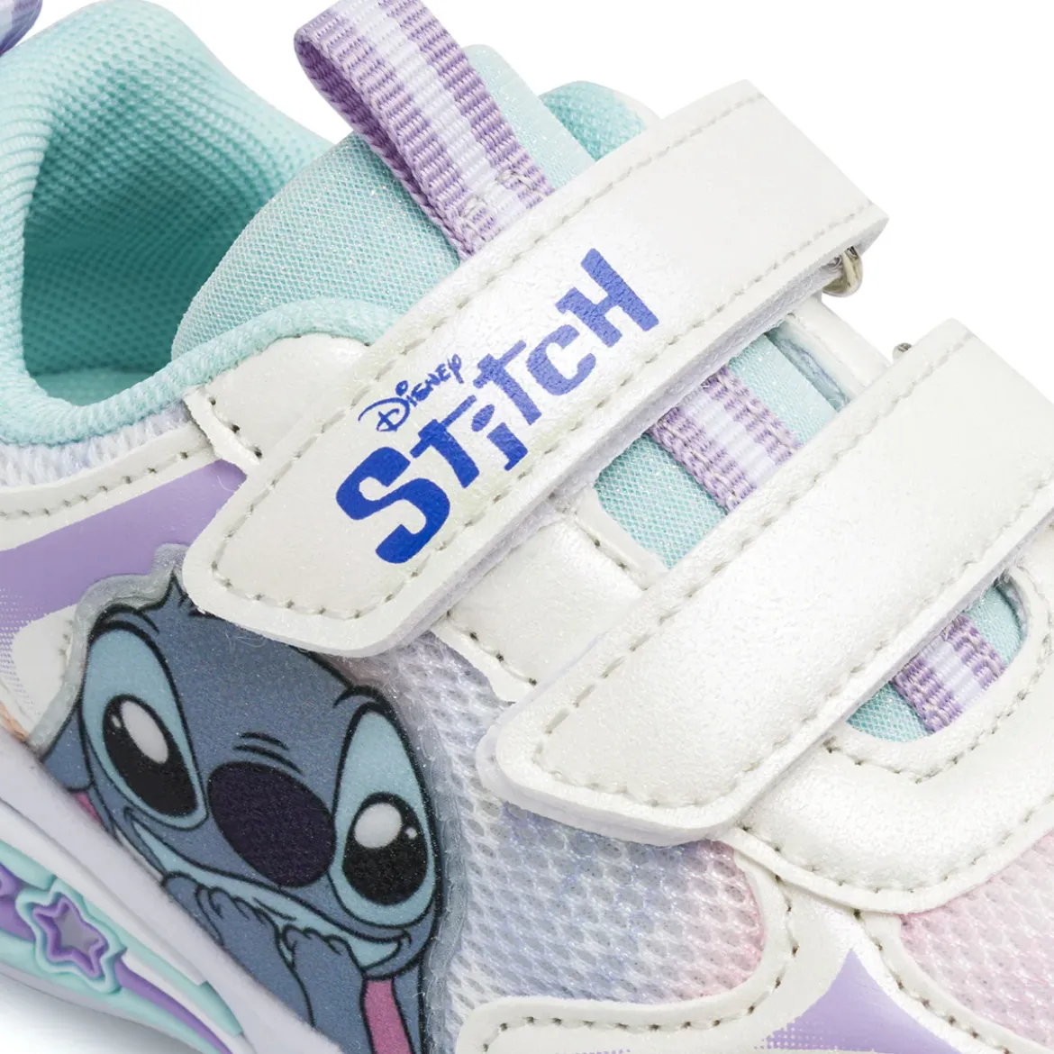 Sneakers lilla da Bambina con luci e doppio strappo Lilo & Stitch
