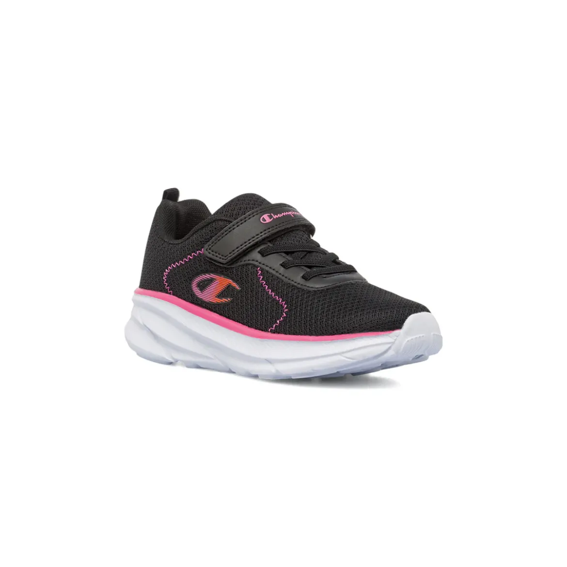 Sneakers nere da bambina con strappo e dettagli rosa Champion