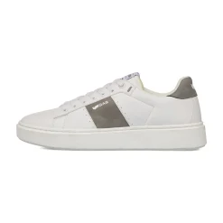 Sneakers platform bianche da Uomo con inserto grigio e logo Gas