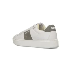 Sneakers platform bianche da Uomo con inserto grigio e logo Gas