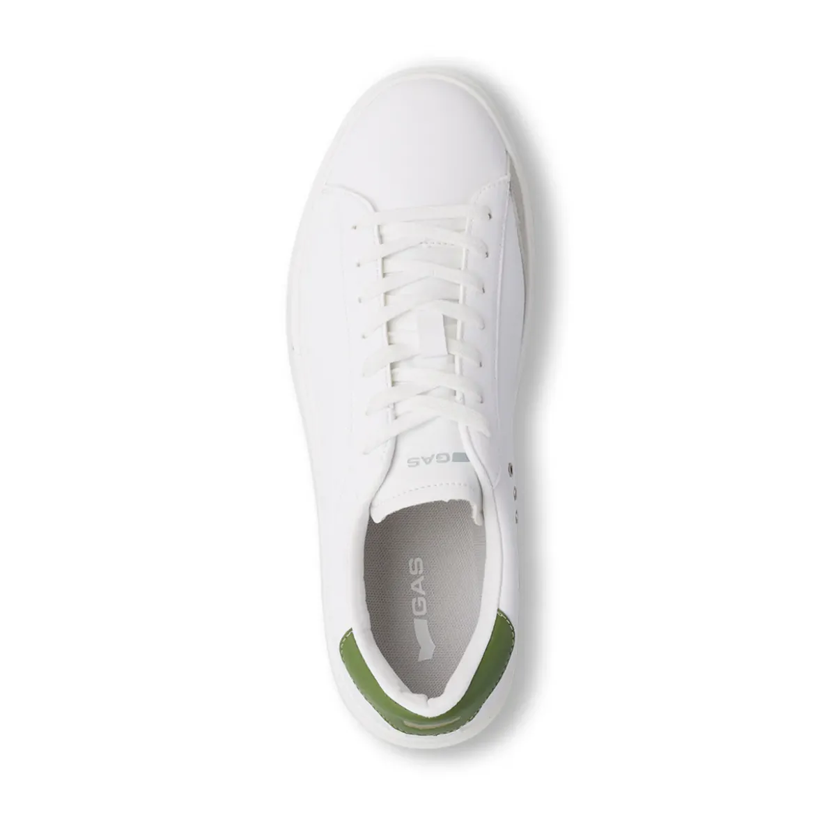 Sneakers platform bianche da Uomo con dettaglio verde militare Gas