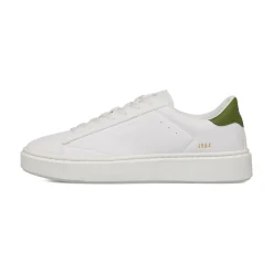 Sneakers platform bianche da Uomo con dettaglio verde militare Gas