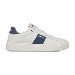 Sneakers platform da Uomo bianche con dettagli blu e con logo Gas