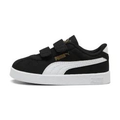 Sneakers primi passi bambina e bambino nere effetto scamosciato con strappo Puma Club II V
