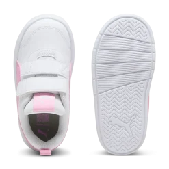 Sneakers primi passi bambina bianche con dettagli rosa Puma Courtflex v3