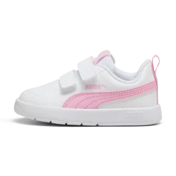 Sneakers primi passi bambina bianche con dettagli rosa Puma Courtflex v3