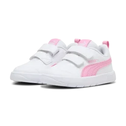 Sneakers primi passi bambina bianche con dettagli rosa Puma Courtflex v3
