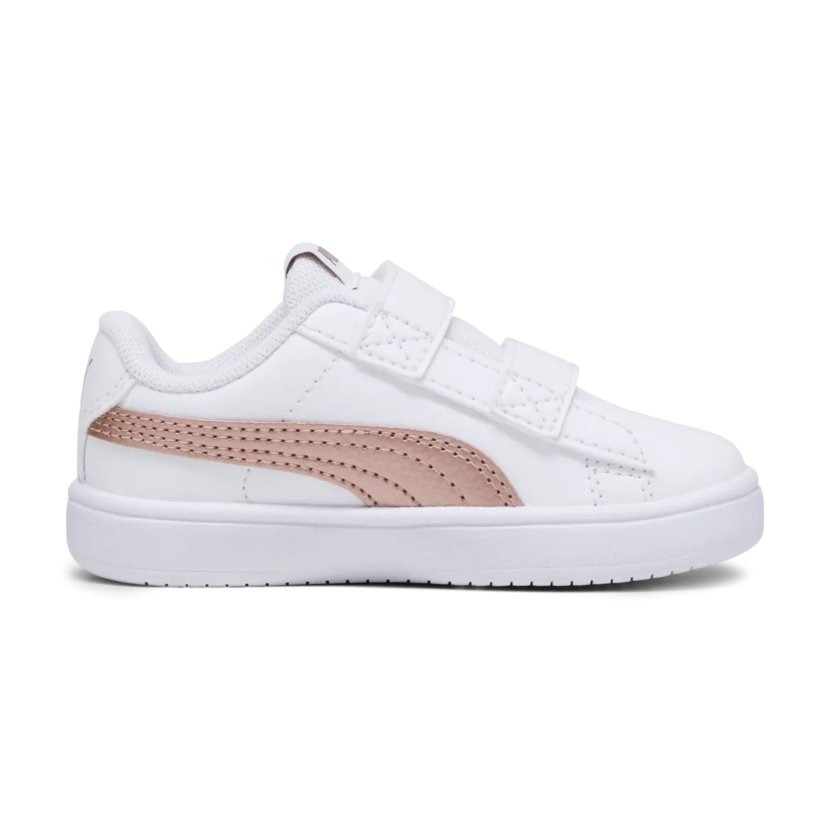 Sneakers primi passi bianche da bambina con logo oro rosa Puma Rickie Classic V Inf