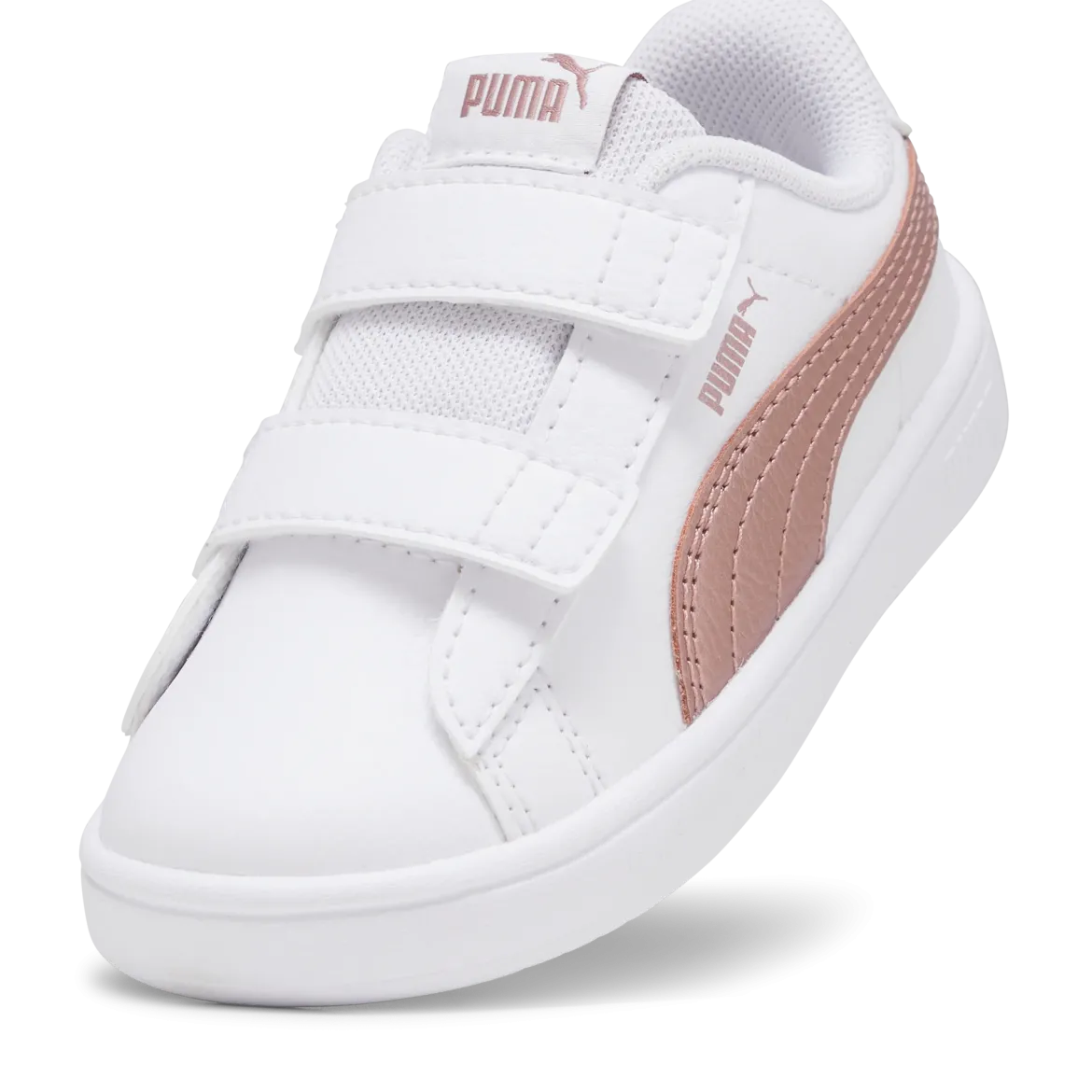 Sneakers primi passi bianche da bambina con logo oro rosa Puma Rickie Classic V Inf