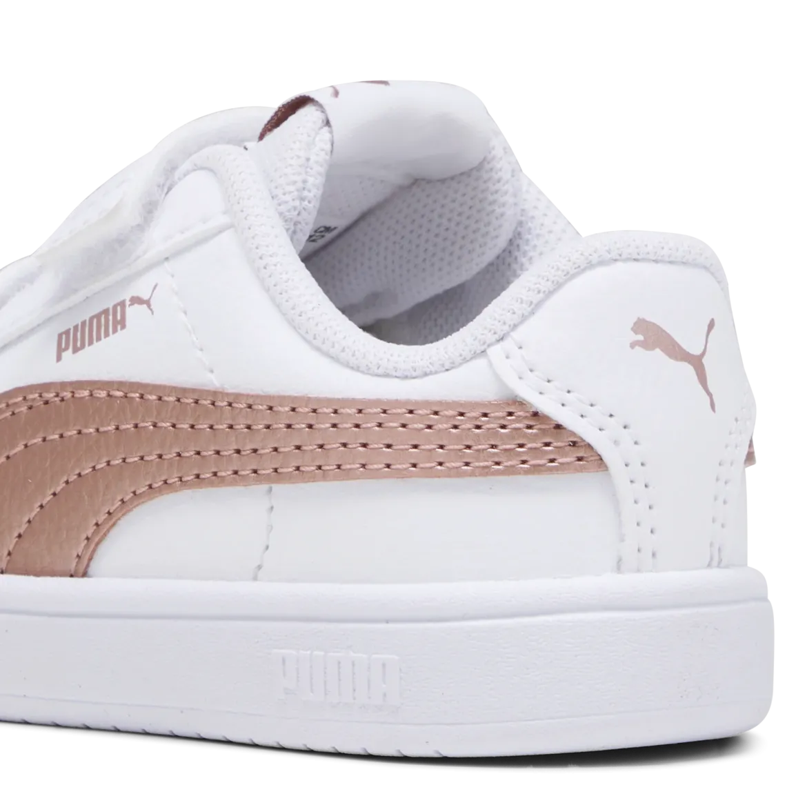 Sneakers primi passi bianche da bambina con logo oro rosa Puma Rickie Classic V Inf