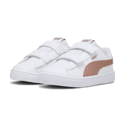 Sneakers primi passi bianche da bambina con logo oro rosa Puma Rickie Classic V Inf
