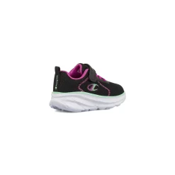Sneakers primi passi da Bambina nere in mesh con strappo Champion