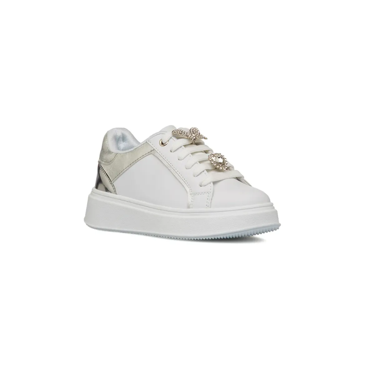 Sneakers Ragazza bianche e argento Dieci Baci