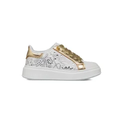 Sneakers Ragazza bianche e oro con strass Dieci Baci