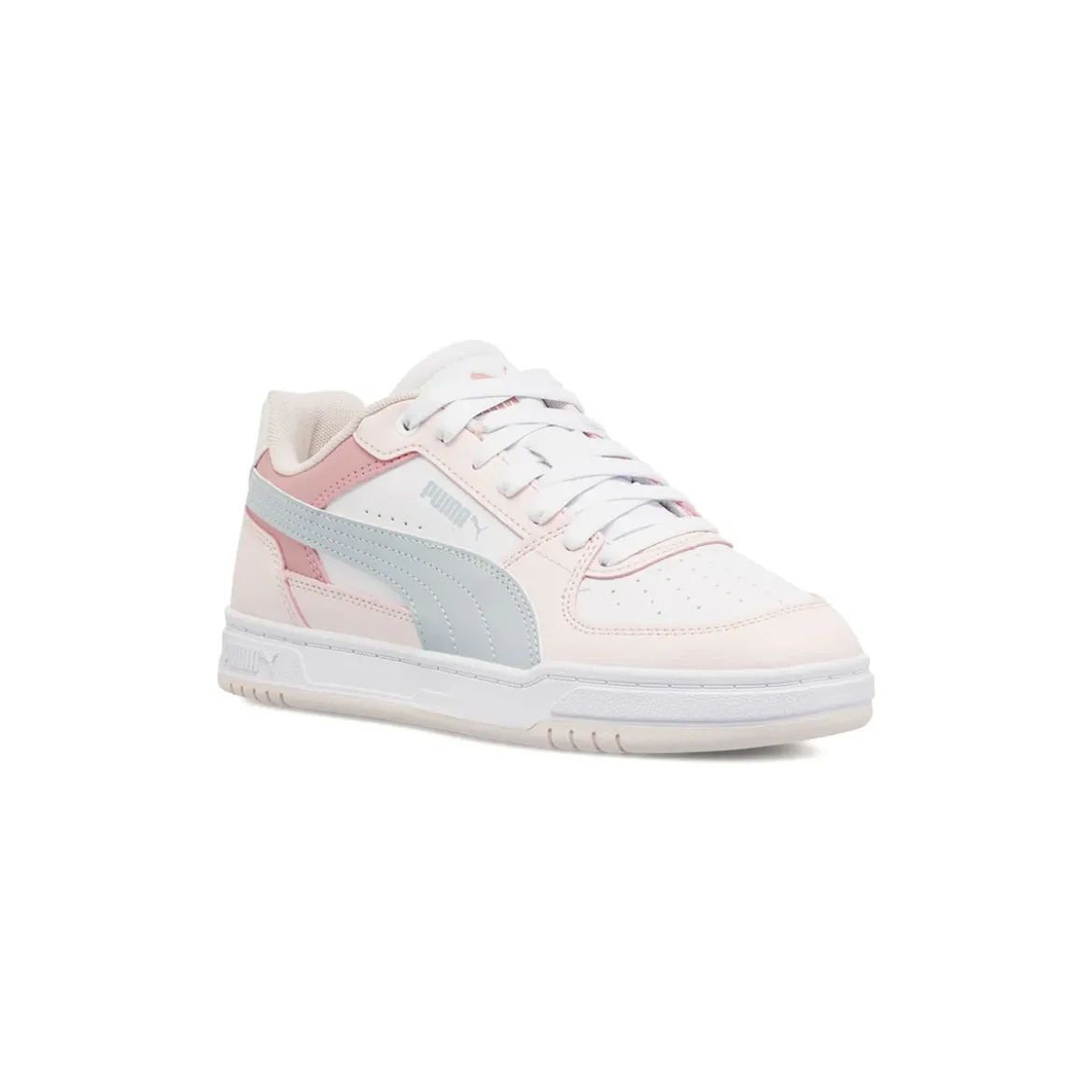 Sneakers Ragazza Bianche e Rosa con Dettagli Azzurri Puma Caven III